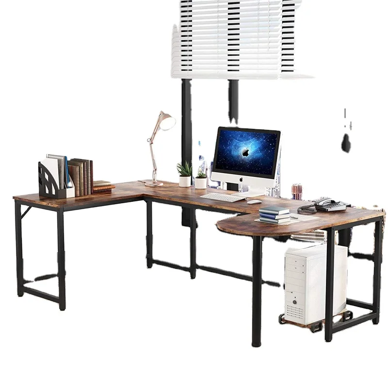 Executive Workstation Desk U Shaped And Large L-Shaped Desk Corner Computer Office Desk Writing Table with Printer Stand