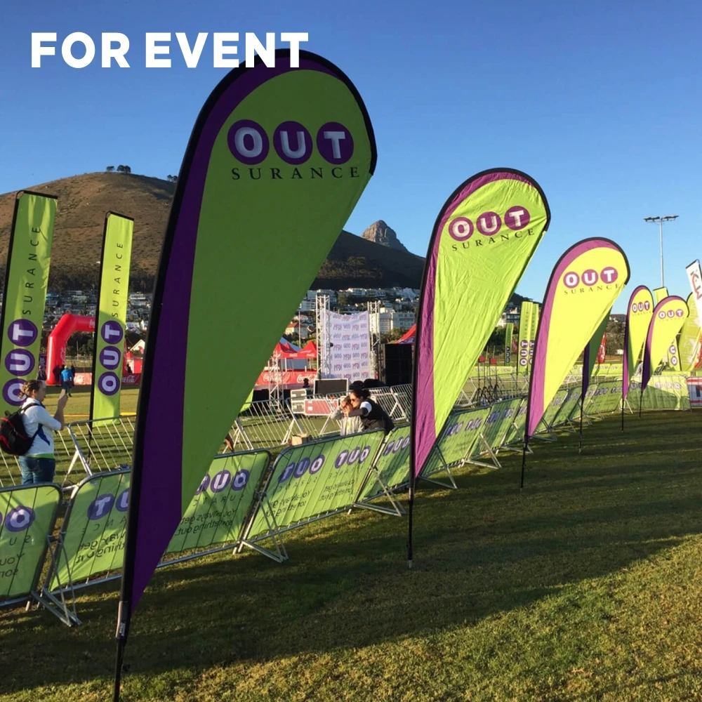 Free Design Custom Logo Beach Teardrop Swooper Flag Banners for Indoor Outdoor Advertising Club Sport Applications