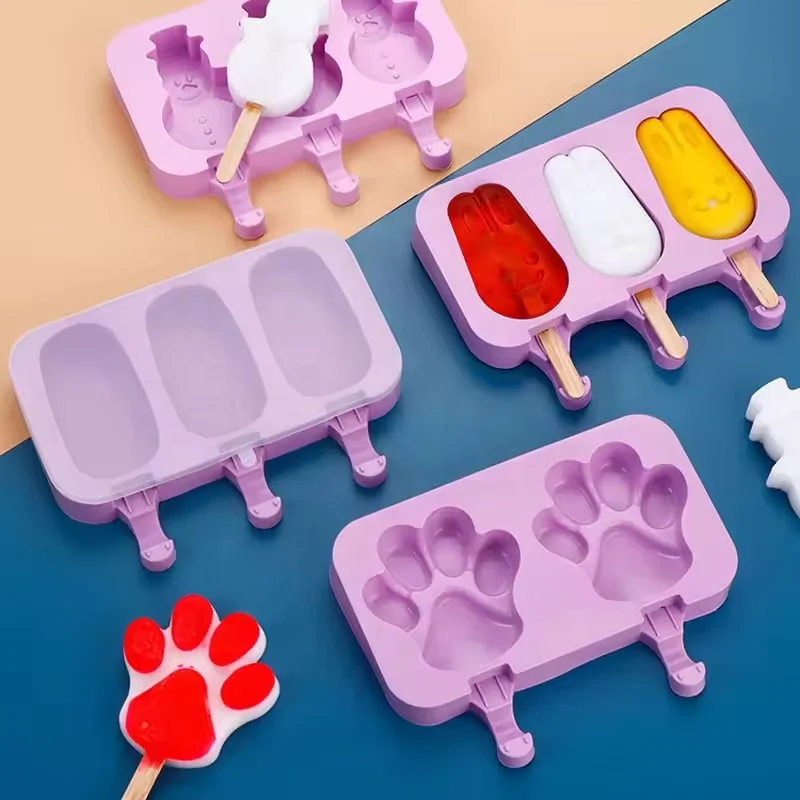 Fengyi colorful BPA Free customized design silicone ice cream Popsicle mold making with stick Diy Popsicle Mold