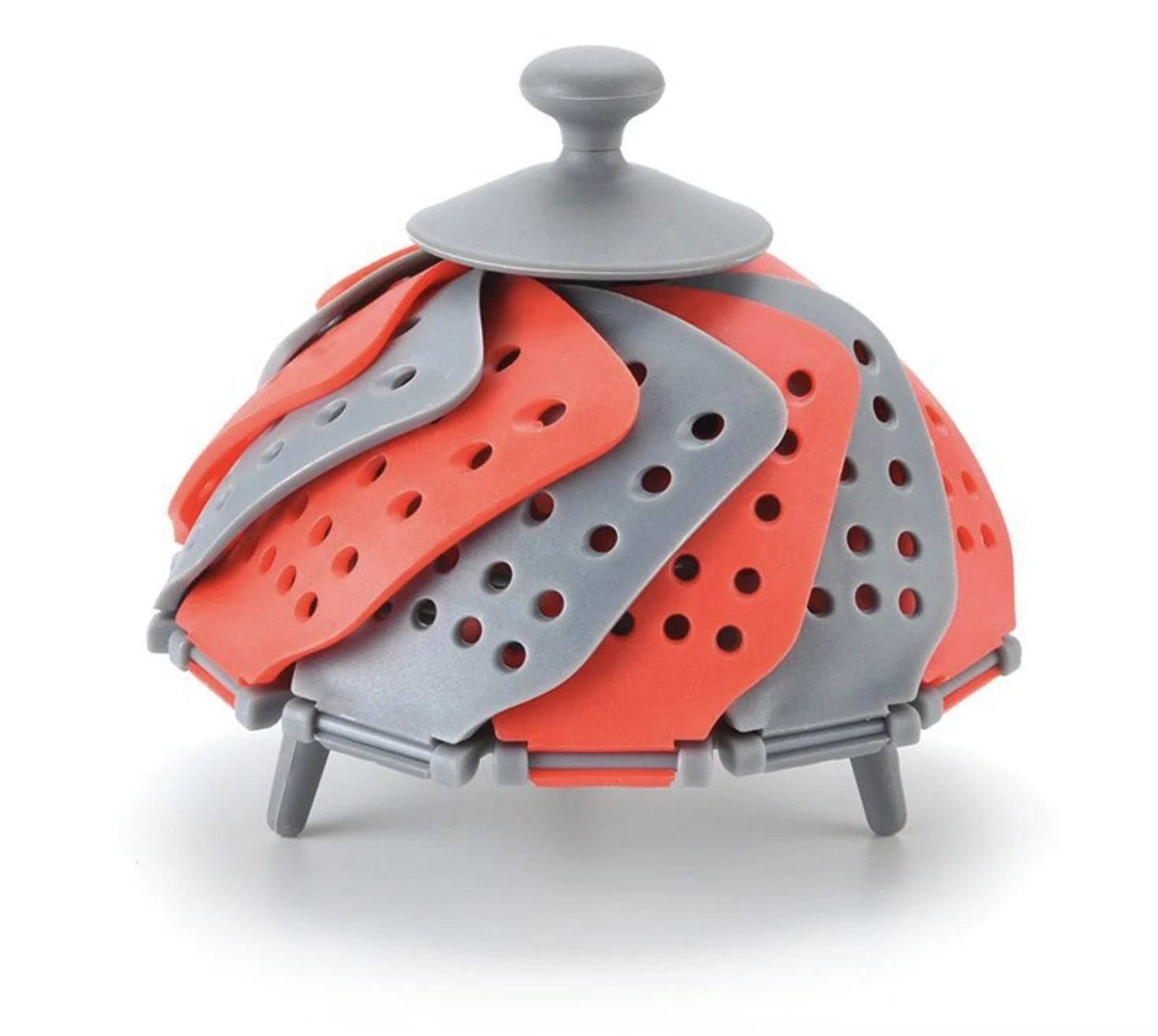 Multi use home gadgets folding plastic food vegetable steamer basket