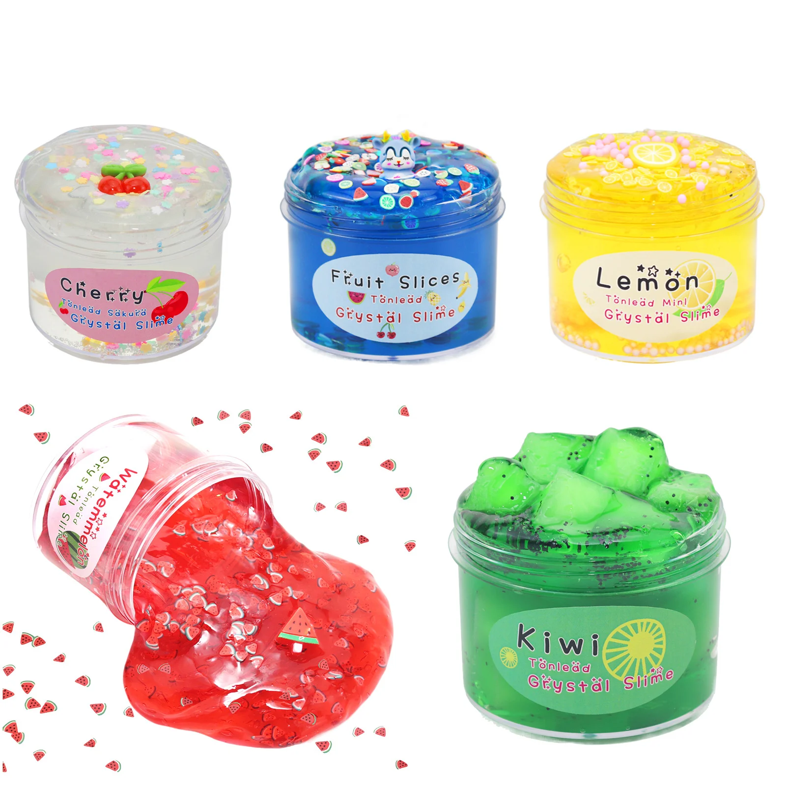 Hot Selling Slime Kit Butter Fluffy Mud Fruit Shape Toy Non-toxic DIY Making Kit Slime Toys