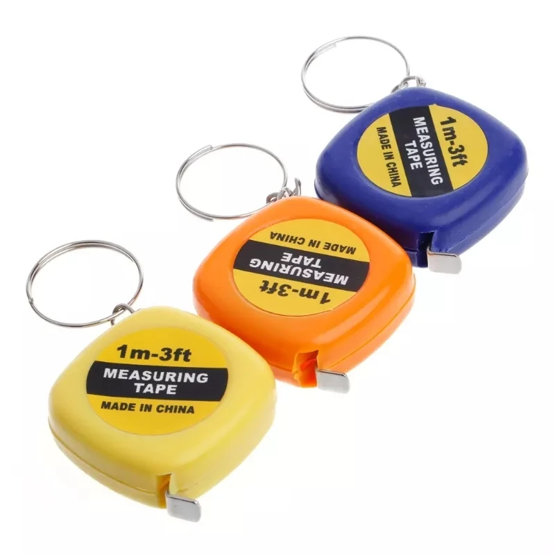 Small tape measure 1m tape measure portable mini key chain pendant small gift gift metric inch tape measure