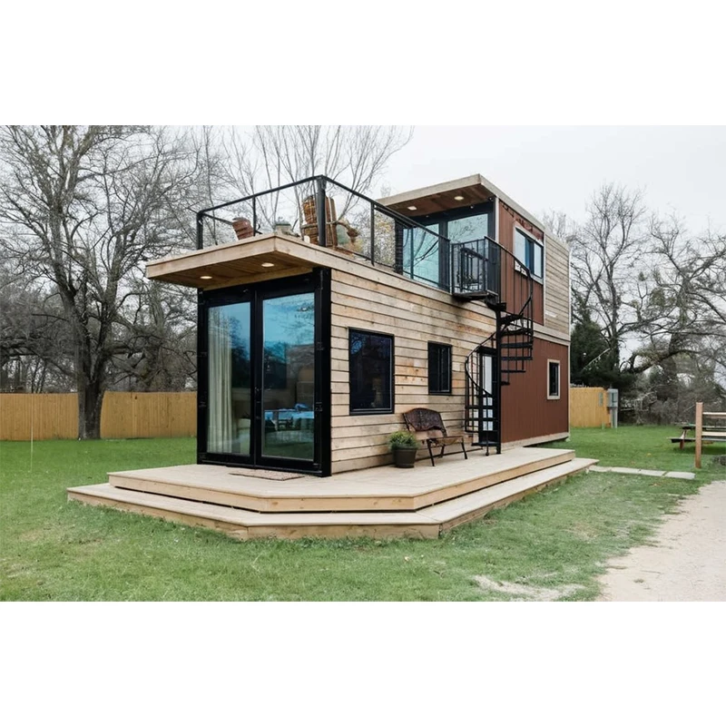 Detachable  Luxury Modern Two Storey   Tiny Wooden Prefab Container House Buildings Cabins Hotel Apartment Villa