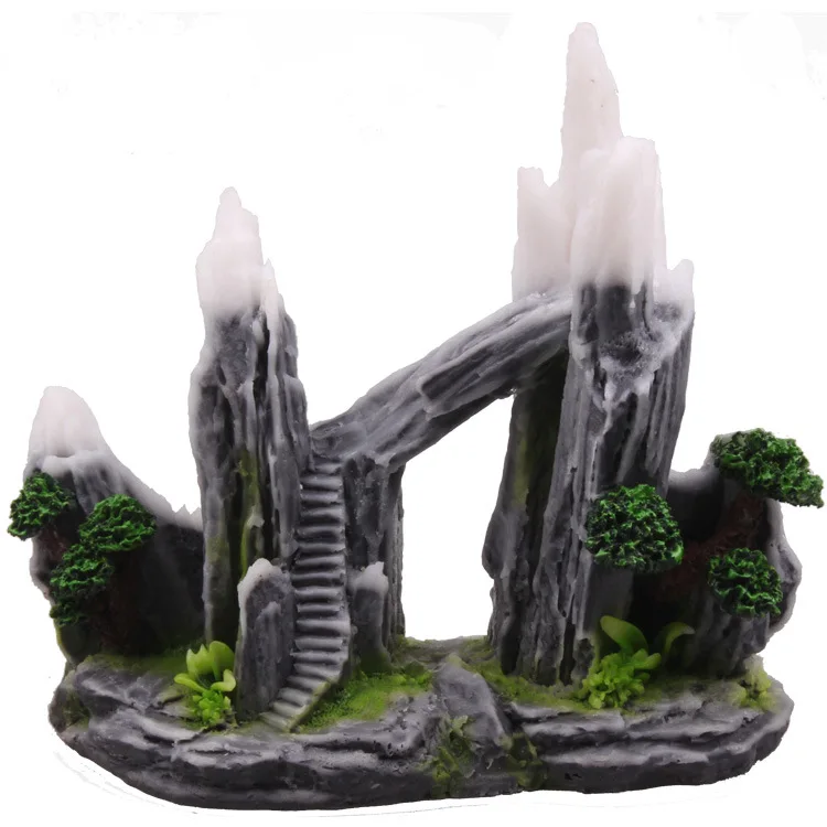 quyingqiu resin aquarium fish tank landscape decoration set rockery 29072908 straw house drunk Weng pagoda