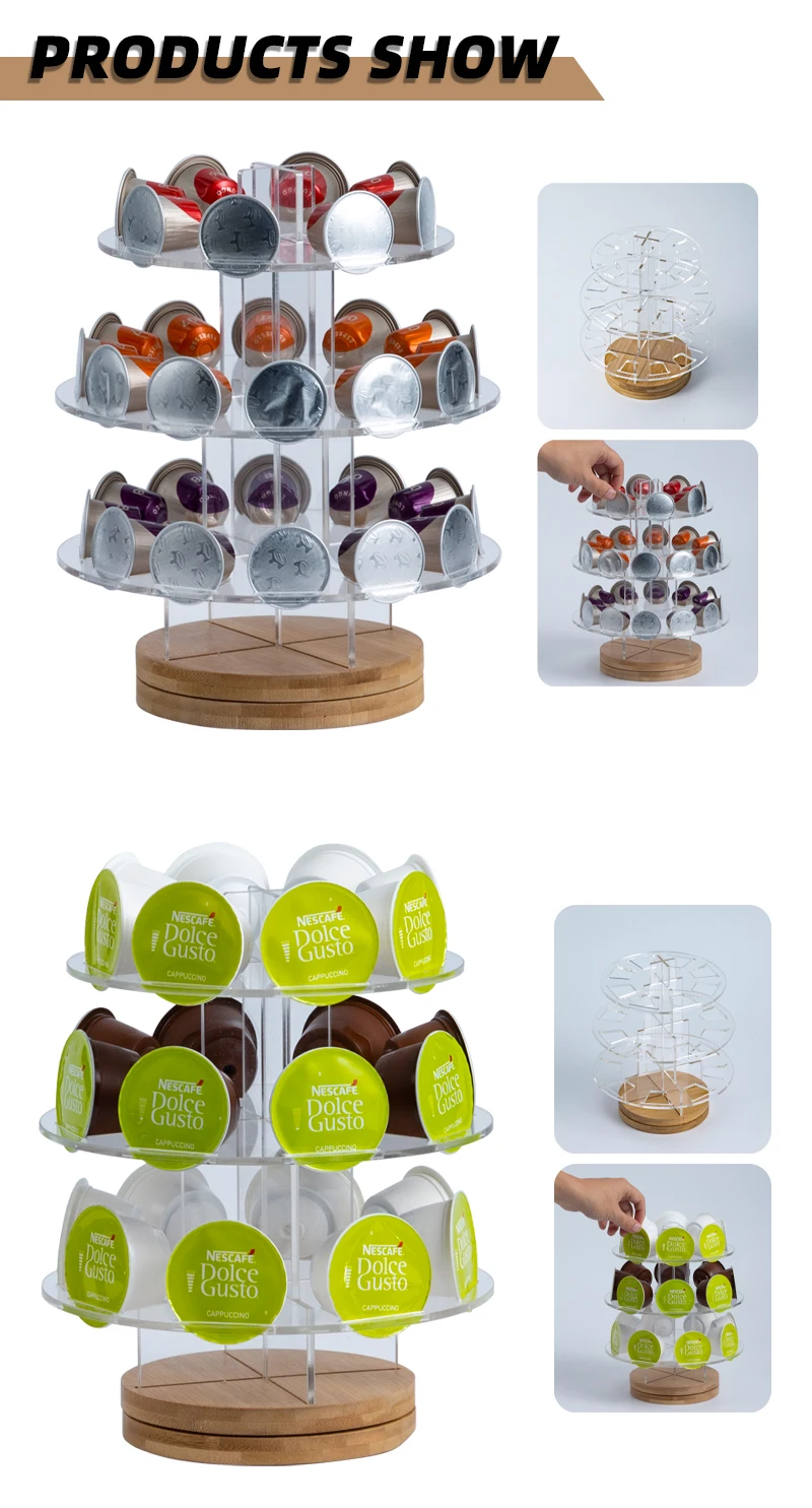 360 Rotating Porta capsules De Cafe  K-Cup Dolce Gusto Coffee pod Storage Holder