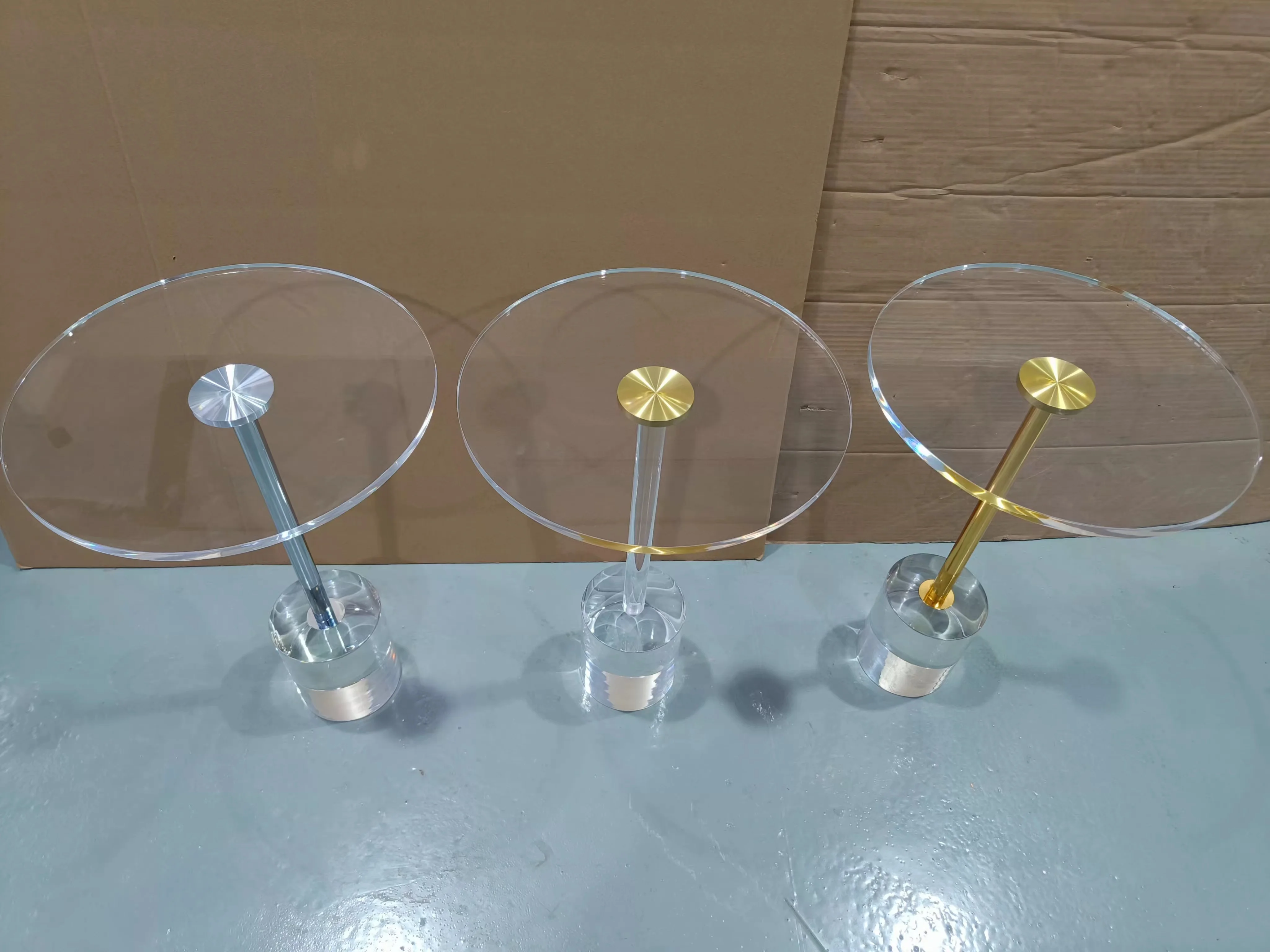 Acrylic Edge Table, Circular Coffee Table, Easy To Disassemble, Transparent Edge Table, Small Table