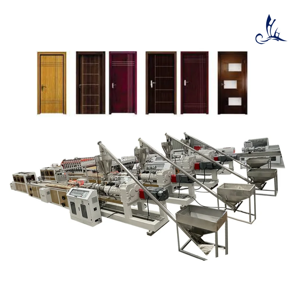 WPC PVC Wood Plastic Composite Door Panel Funiture Board Profile Manufacturing Extruder Machinery