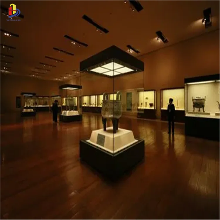Customizable anti theft ultra clear laminated AR museum quality glass for sale