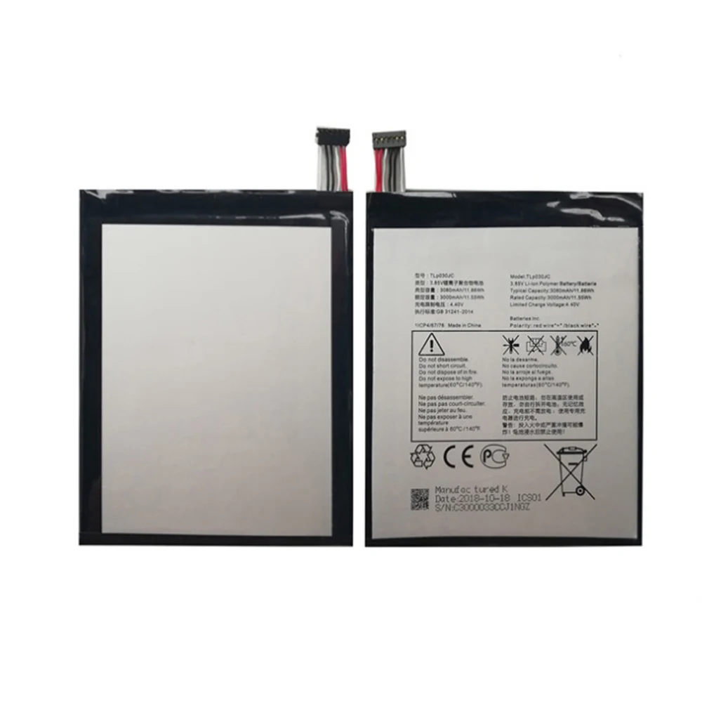 2021 high-quality mobile phone battery 3080 mAh TLP030JC battery for Alcatel one-button A3 XL 9008 9008X 9008D battery 0 cycles