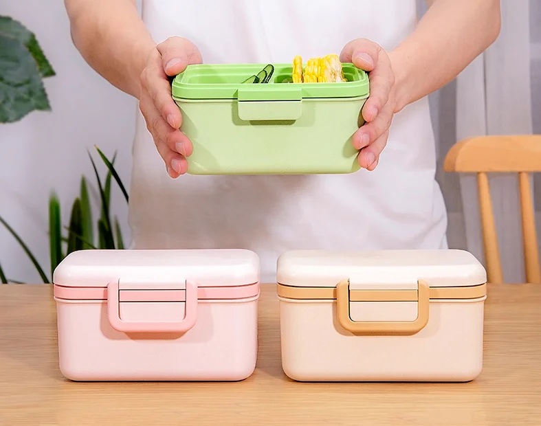 Экологичный Ланч-бокс из бамбукового волокна bento пищевой контейнер биоразлагаемый на
