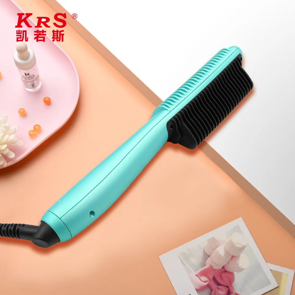 Hot sell Customized Bedazzled heating brush Electric Manufactures Fast Straightener Comb Hair brush
