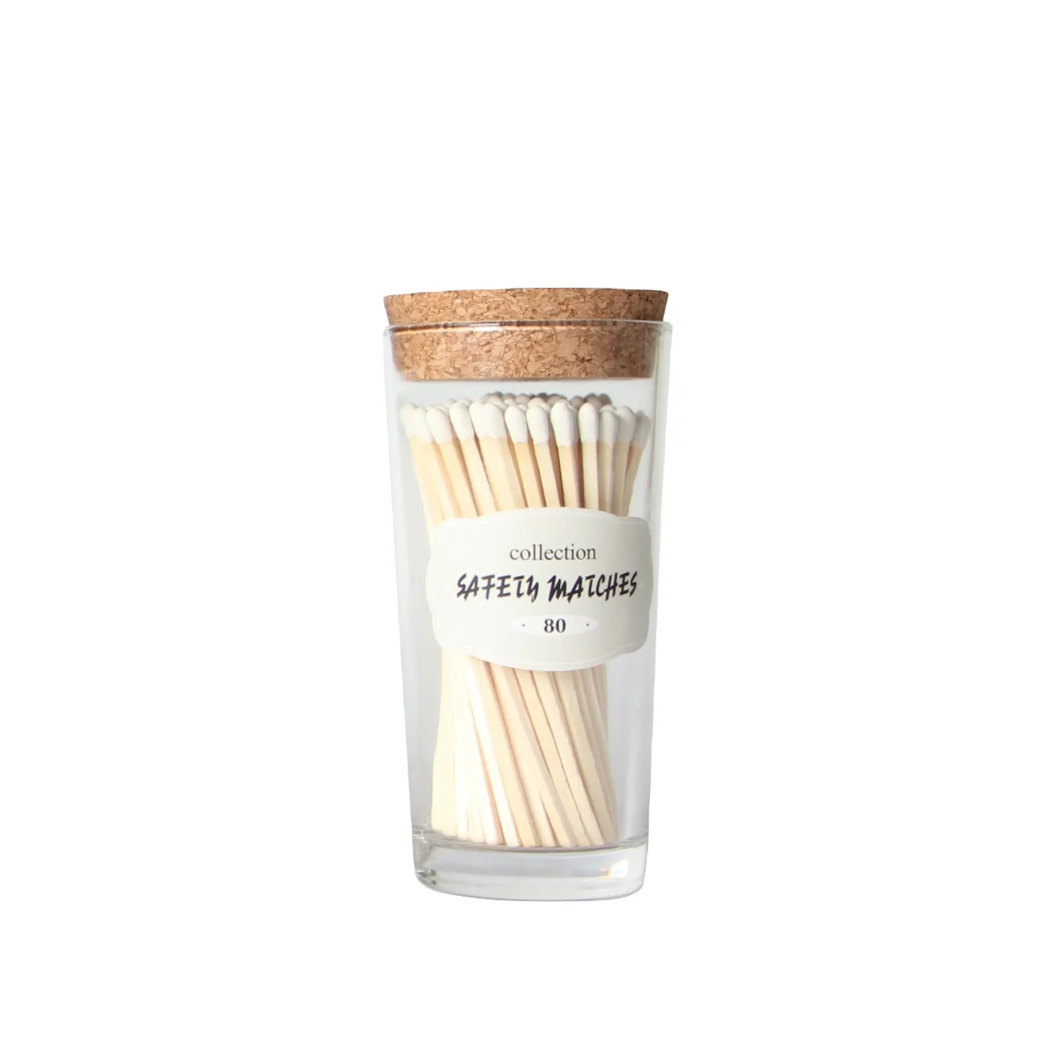 2024 Wholesale Glass Match Bottle with Wooden Lid for Colorful Matchsticks Wood Matches