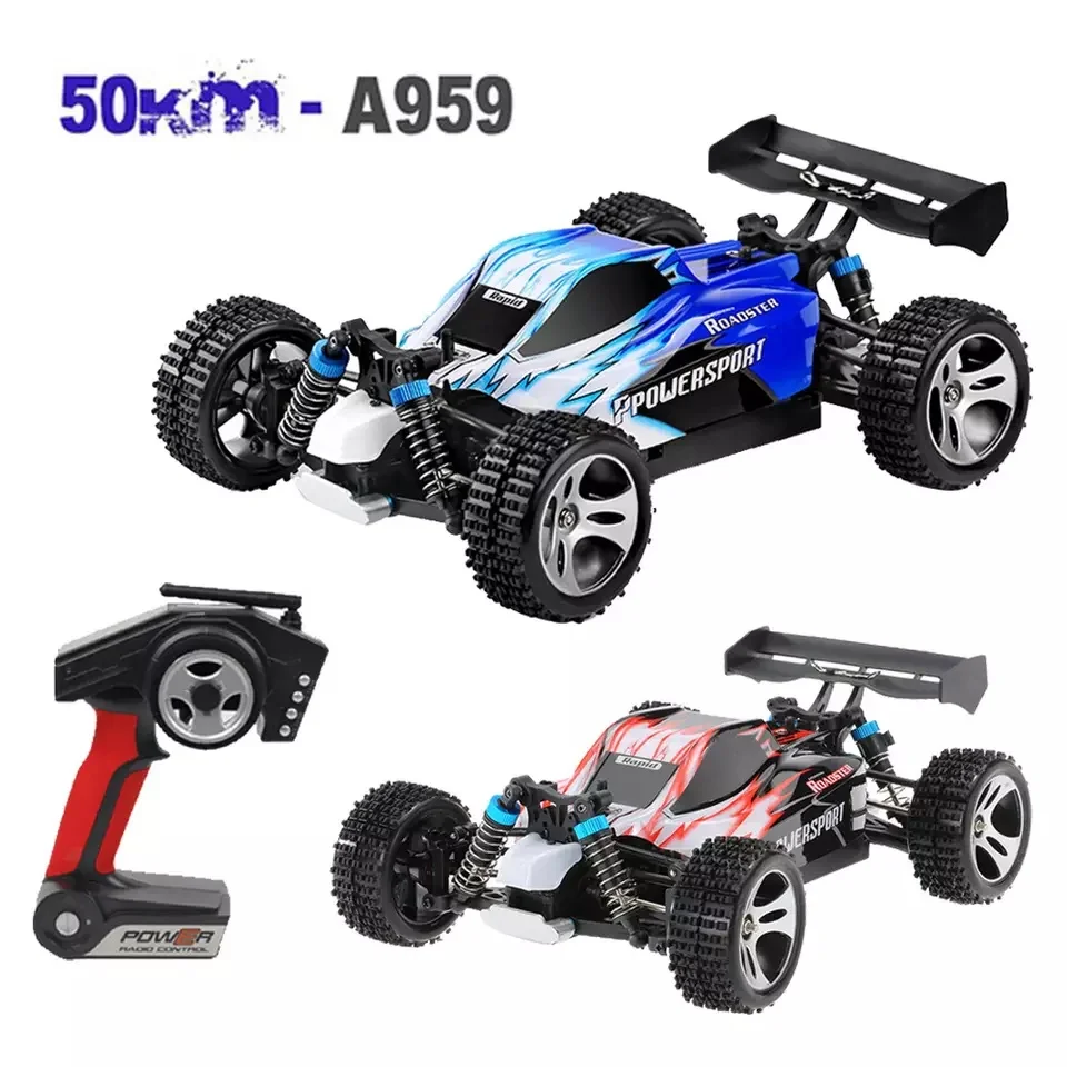 Wltoys A959 масштаб 1/18 4x4 багги 50 км/ч высокоскоростные гонки 2 4G радиоуправляемые внедорожники автомобиль с дистанционным управлением игрушки для рождественских подарков
