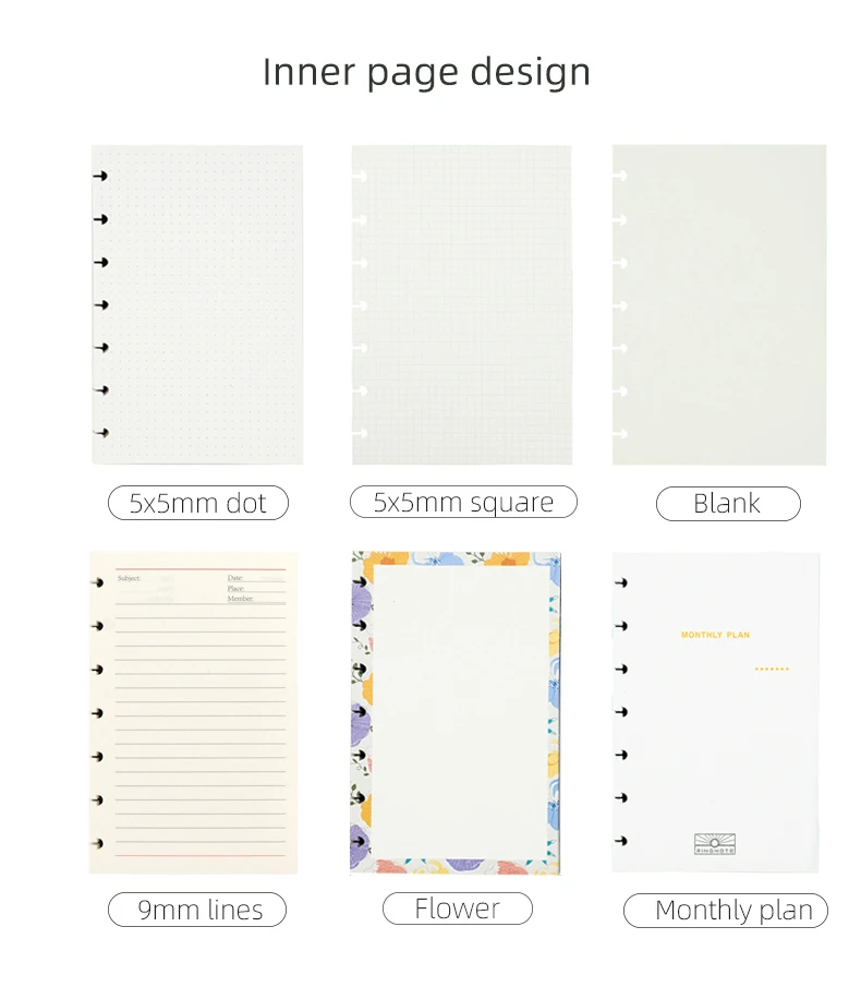 RINGNOTE B6 disc bound Refill paper 60 sheets budget planner for 2021 diary disc binding journal