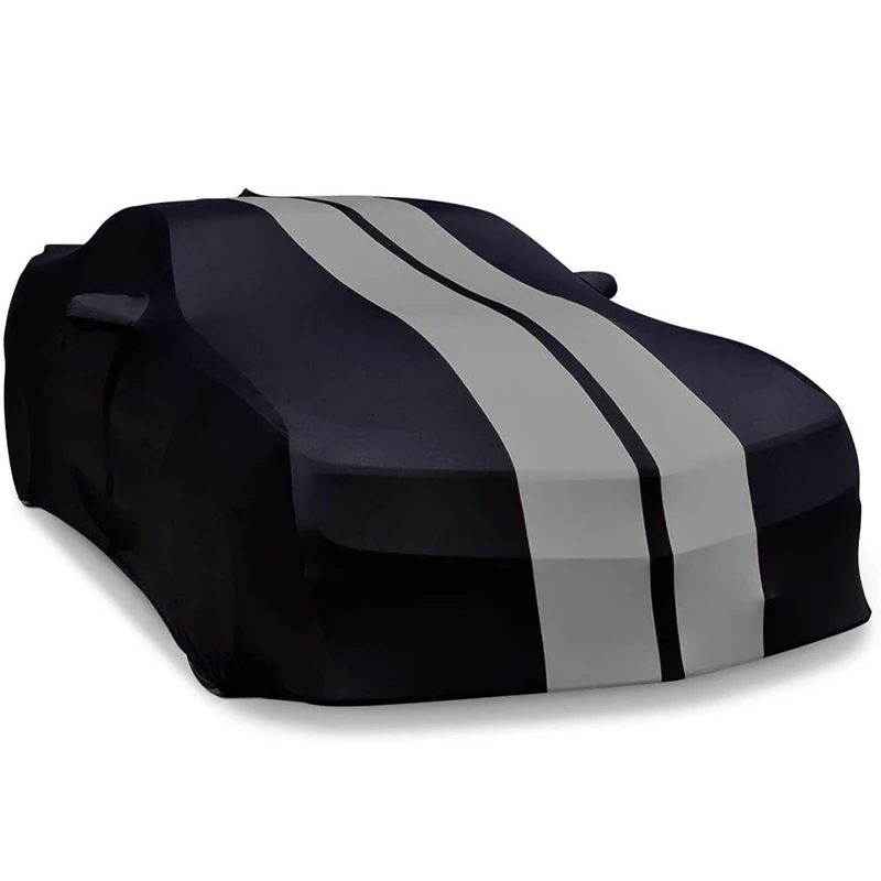 Indoor Dust Proof Scratch Protection High Quality Universal Satin Black and Gray Car Cover