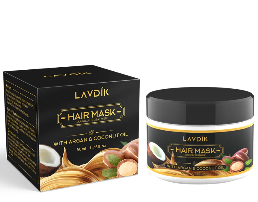 Профессиональная Увлажняющая восстанавливающая маска для волос с аргановым маслом и кокосовым маслом