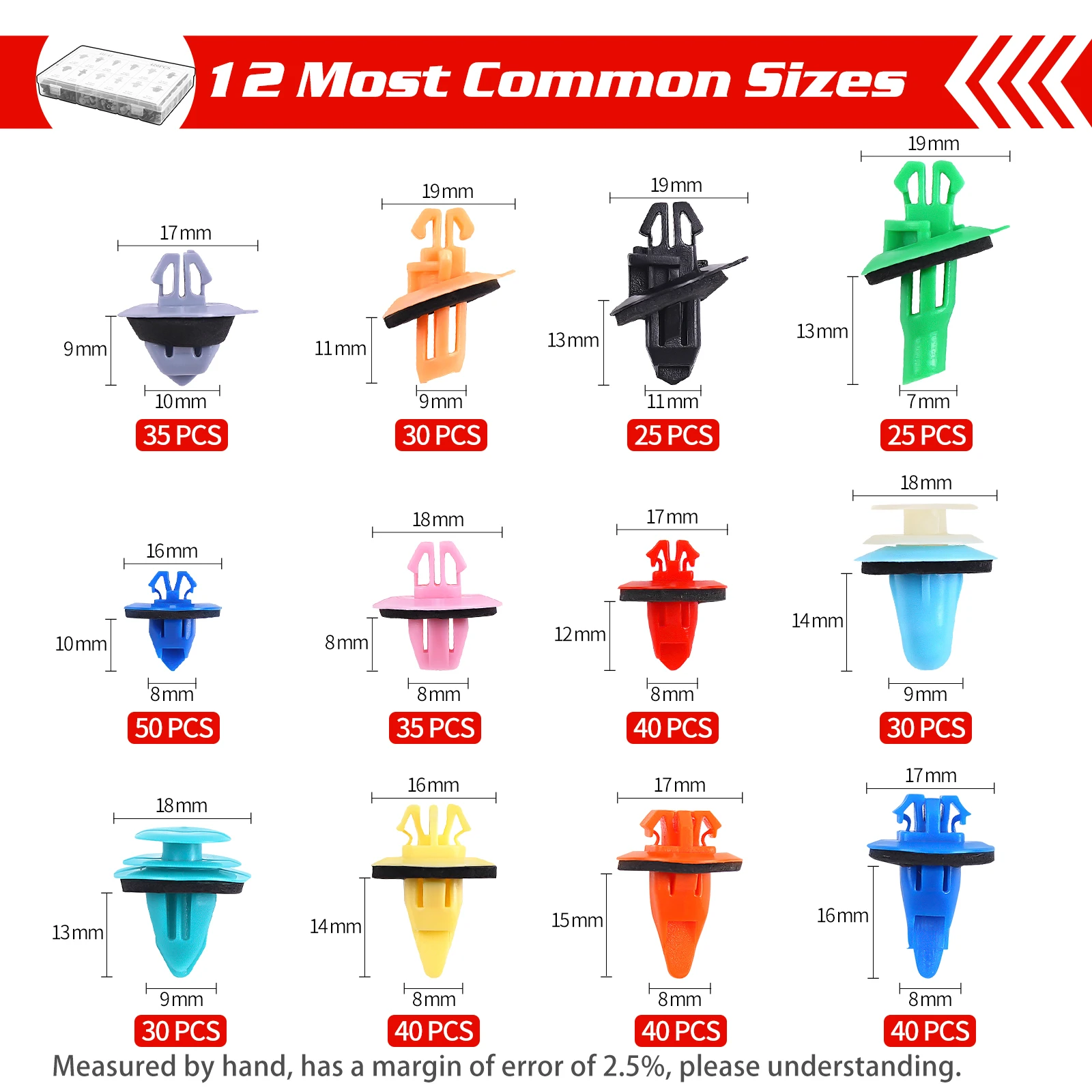 OEM C0355 421pcs Fixed jacket for automobile fender 12 Most Common Sizes Automotive  Retainer Clips with Fastener Remover