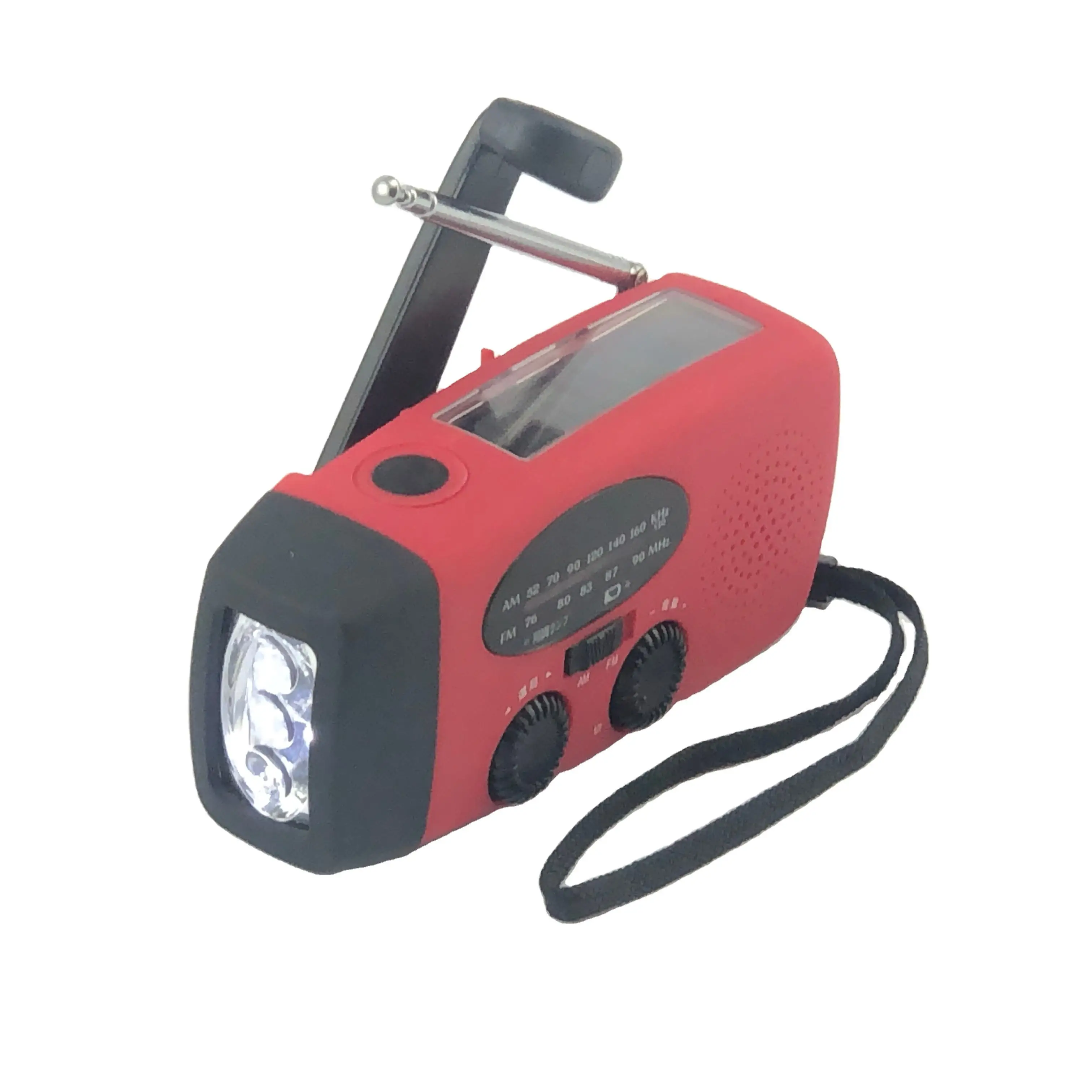 AM/FM Portable Weather Radio with 2000mAh Power Bank Phone Charger USB Charged Emergency Hand Crank Radio with LED Flashlight