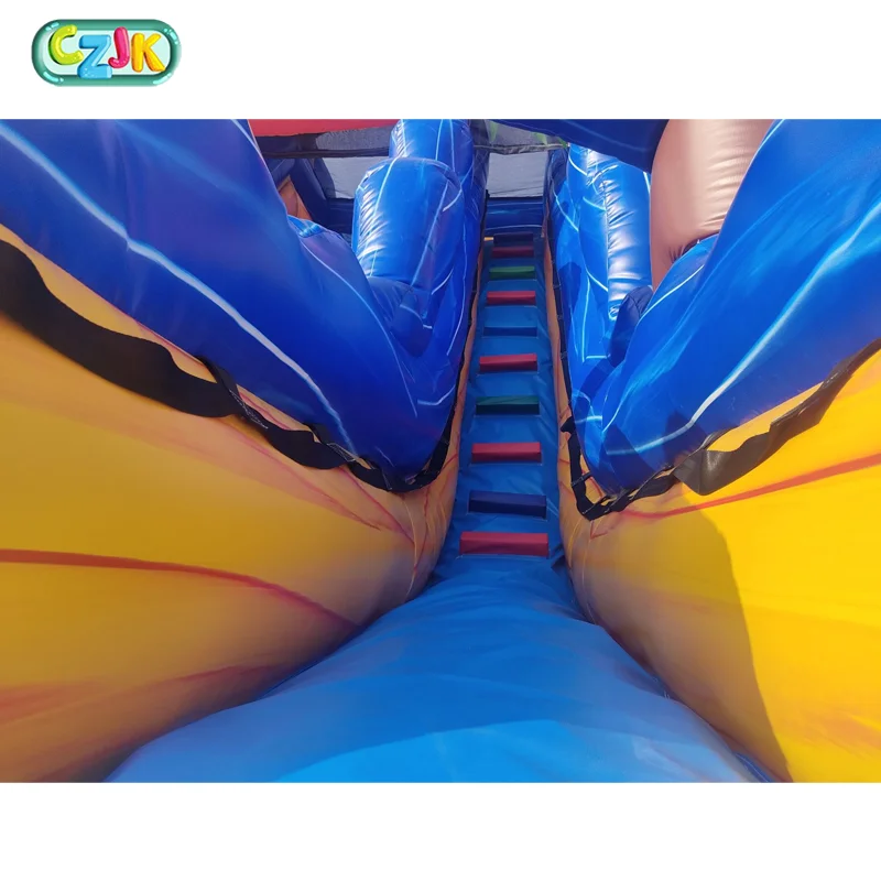 Hot Sale Tropical Theme Beach Kids Party Bounce House Inflatable Water Slide With Swimming Pool For Backyard
