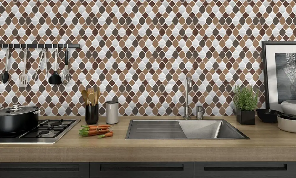 Smart 3D Arabesque Self Adhesive Wall Tiles Stick on Backsplash Peel And Stick Plastic Wallpaper