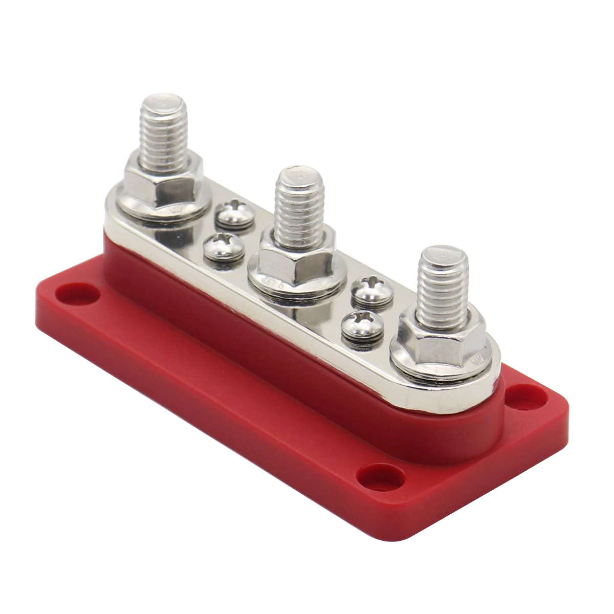 Amomd Red 3 Bolts 4 Screws Way 300A Copper Solar Bus Bar