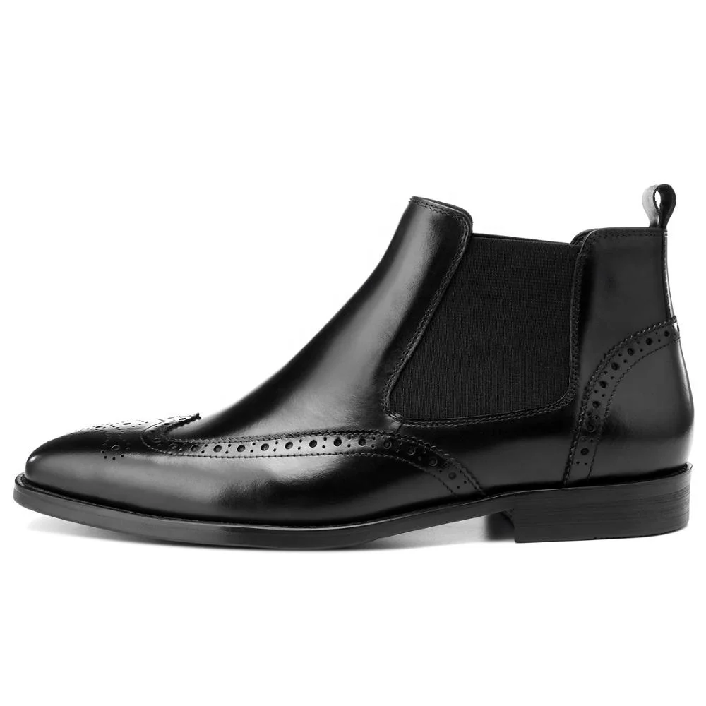 2020 Fashion Handmade Ankle Boots Manufacturer Men Genuine Leather Shoes Oxford Brogue Boots