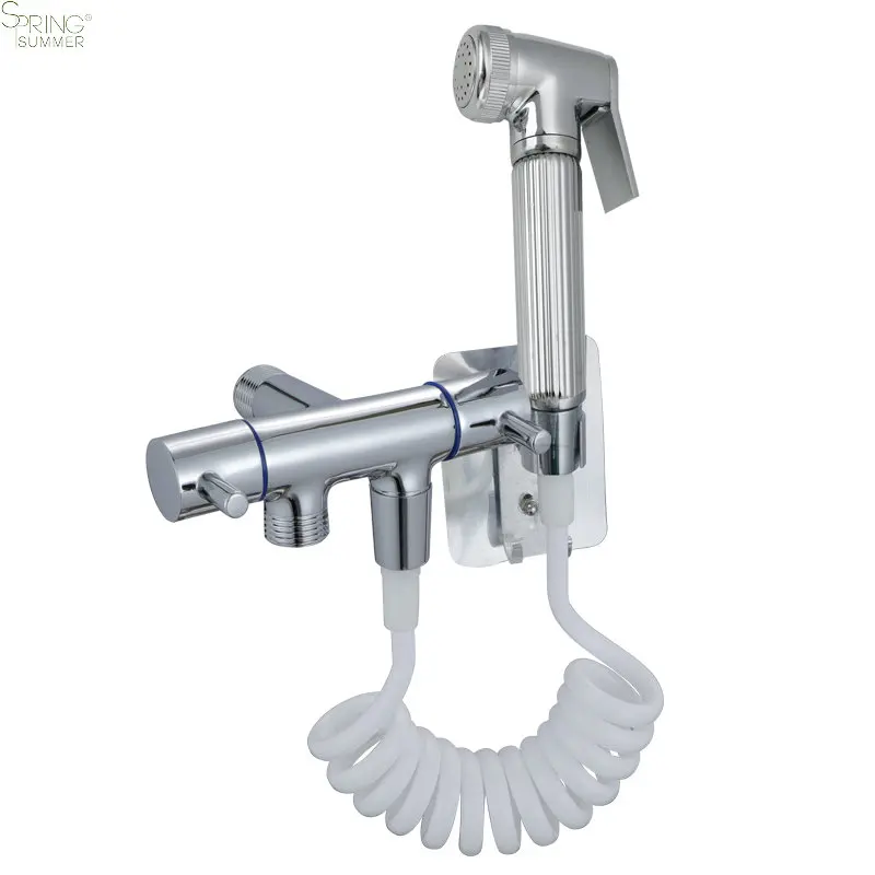 Wall-Mounted WC Toilet  Bidet Ablution Faucet  Set Concealed Hot and Cold Handheld Toilet Water Spray Bidet