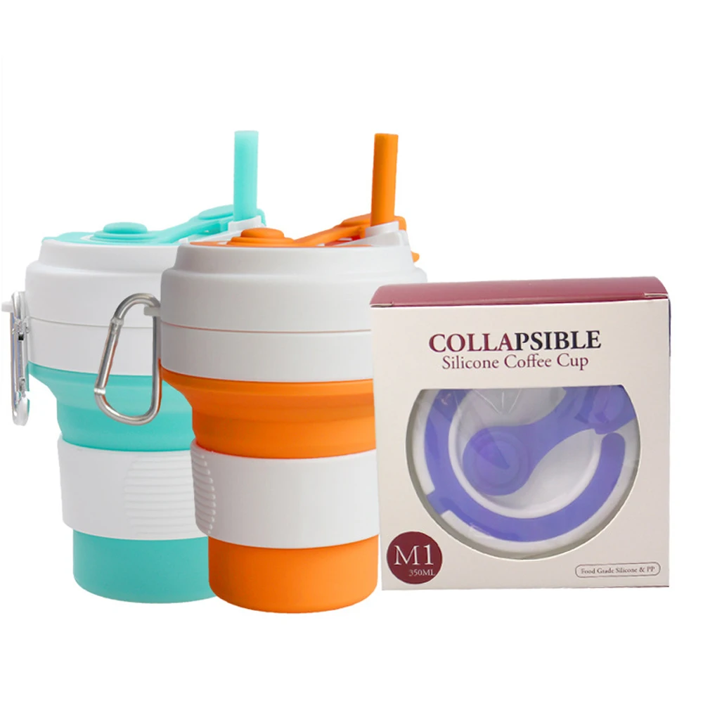 
Silicon Folding Water Drinking Cup Eco Friendly Travel Silicone Collapsible Coffee Cup Foldable 
