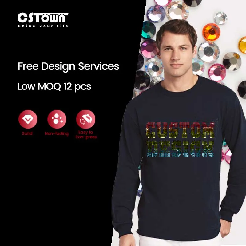 Custom Rhinestone Heat Transfer Fashionable Sexy Lady Iron-on Sequin Iron-on Rhinestone Transfer for T-Shirts