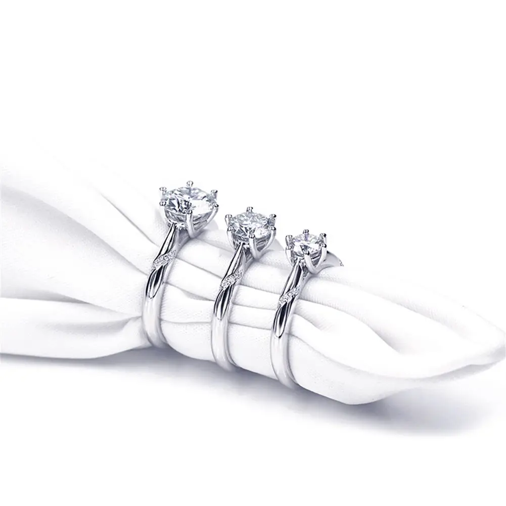 USA stock dropshipping 1ct 925 silver 18k gold plated fashion jewelry women vvs moissanite wedding rings