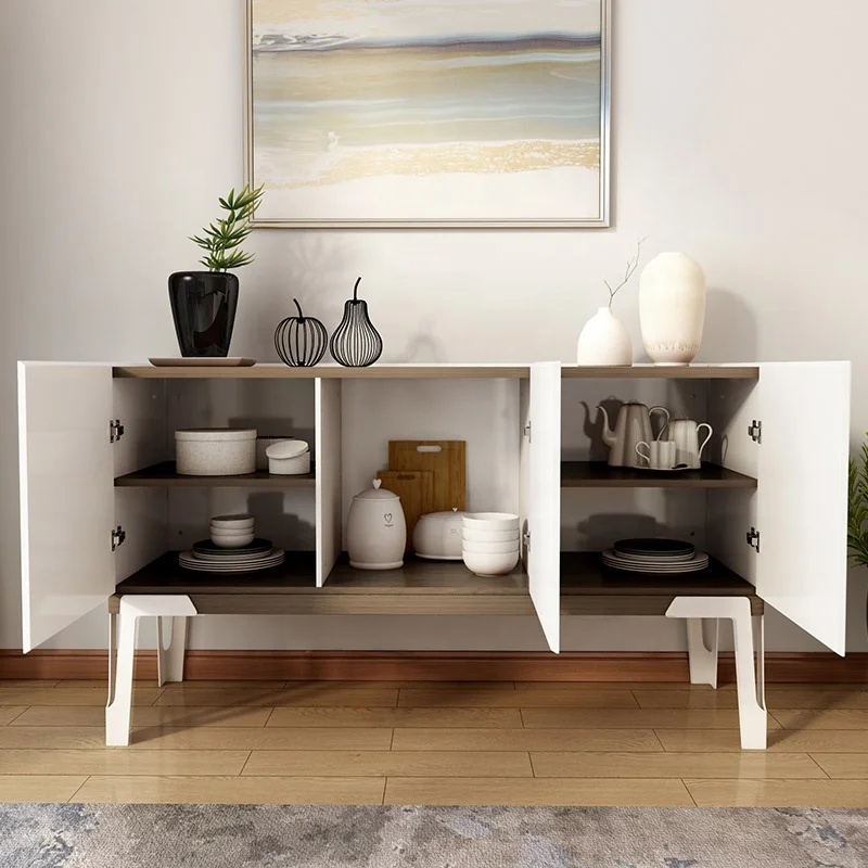 
 Белый современный кухонный буфетный пол, деревянный шкаф, буфет, шкаф для хранения с 3 дверцами, мебель для прихожей, буфет   (1600301061502)