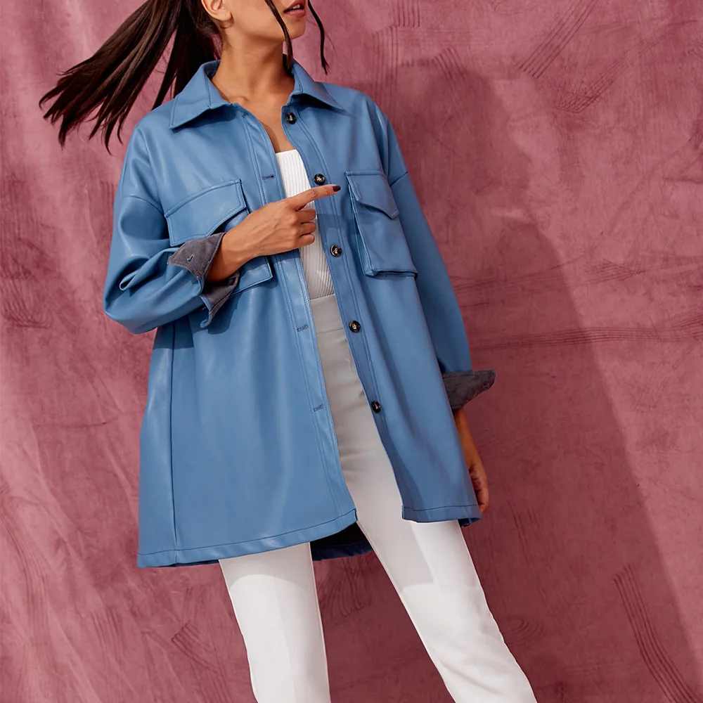 
Womans clothing new pu leather fashion mini a-line dress with belted 