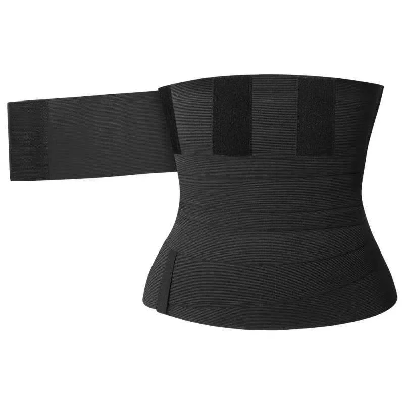 Oucheng Body Shaper Shapewear Women Waist Wrap Trimmers Latex Cincher Slimming Belts Tummy Trimmer Waist Trainer Black