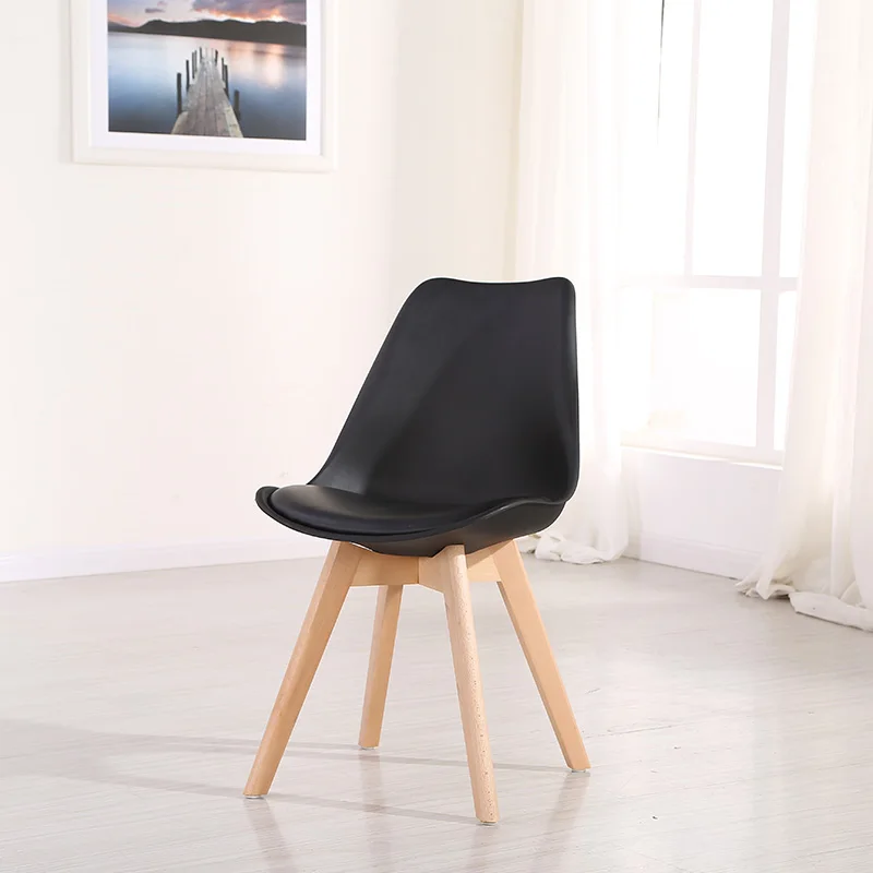 Free Sample China Factory Cheap Dining Furniture Wholesale Modern Tulip Nordic Dining Chair With Wooden Legs