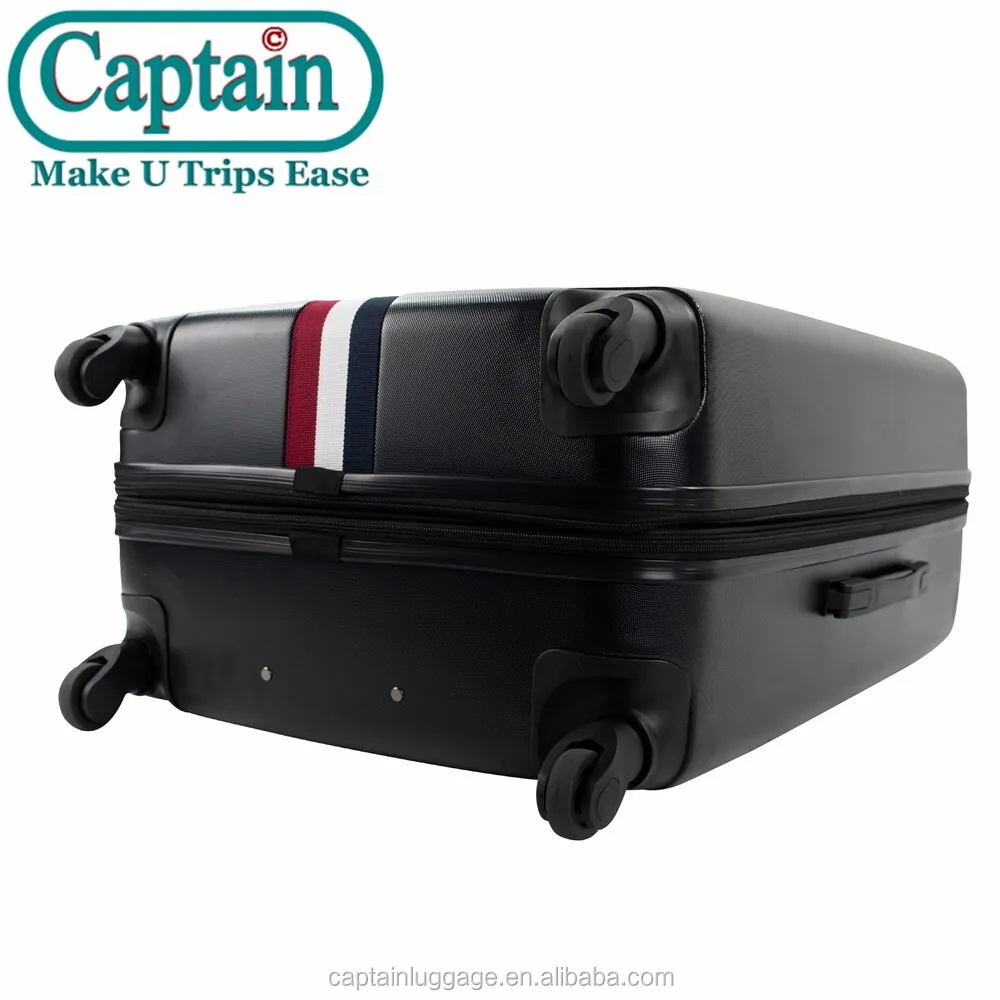 2020 captain 3pcs abs trolley luggae bag travel luggage sets with WOVEN BELT