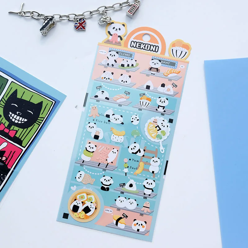 Nekoni Paper Stickers Panda Seal Koala Fox 2D Stickers Sheet Original Creative Designs Animal Cooking Decals Stickers Decals