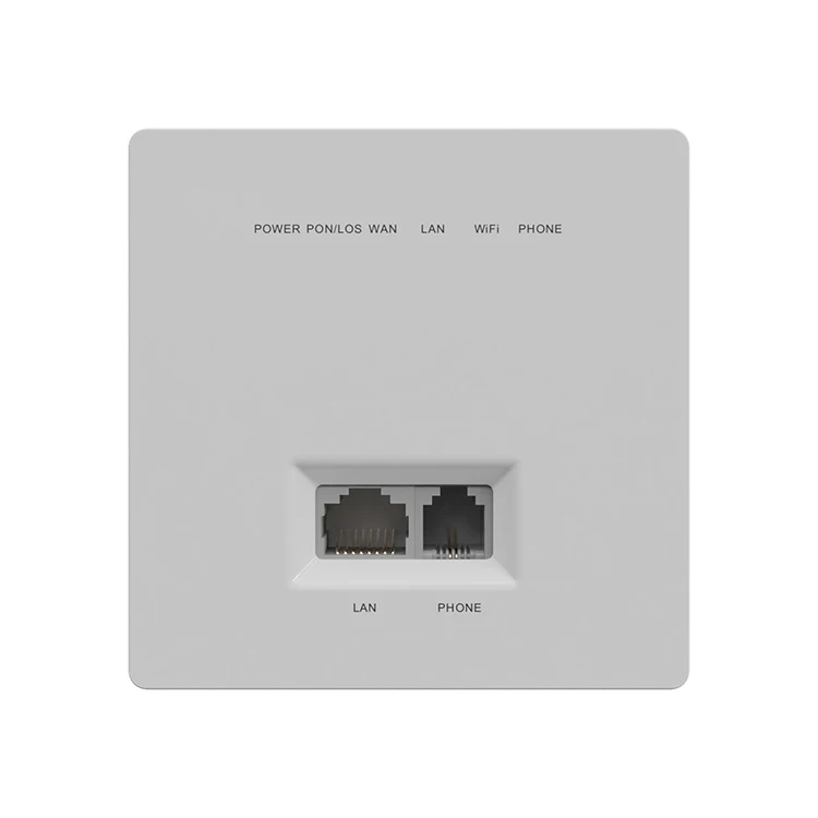 New Style ZISA OP151FQ XPON Dual Mode Auto EPON/GPON ONU 1GE+1POTs+WiFi4 Built-in 86-Type Panel ONT