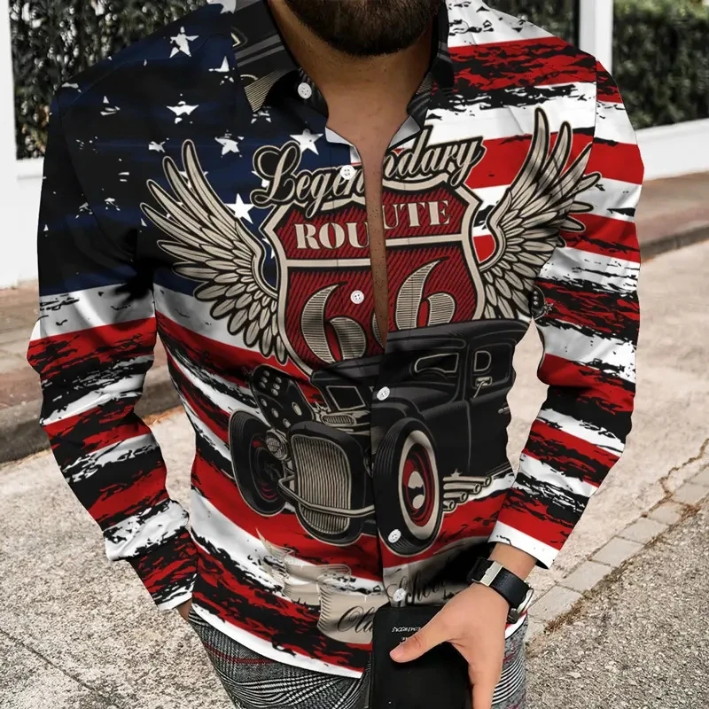 New Design Wholesale Shirts Support Dropshipping Shirt Printed Image Casual Long Sleeve Sublimation Shirts Men