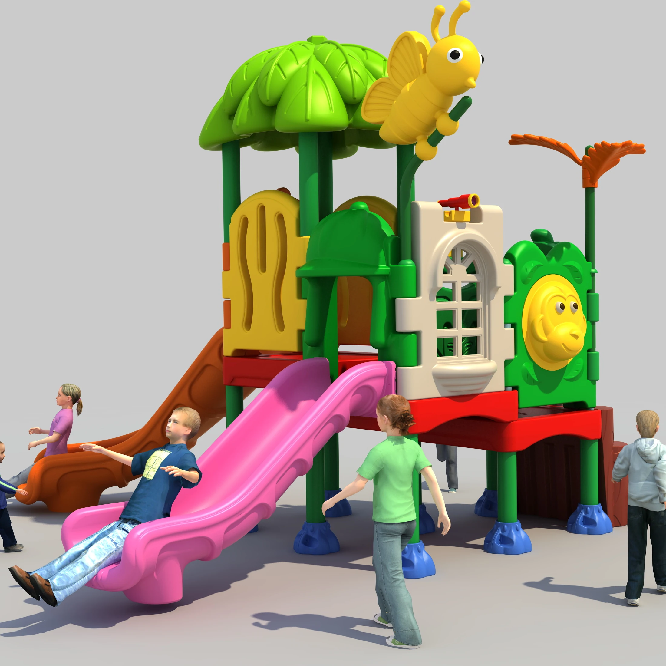 Factory direct selling toy rank lower price slide for small place garden supermarket  plastic kids children playground equipment