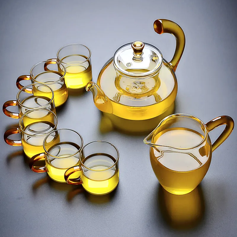 The tea pot can heat the steam of the glass bubble teapot to boil tea health pot