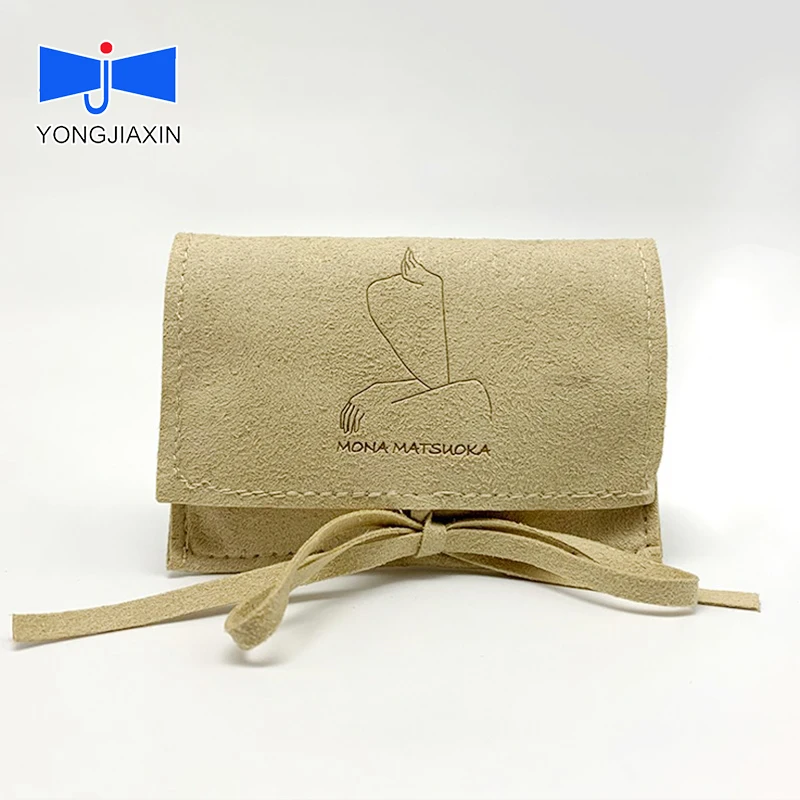 Luxury Suede Bag Recycled Custom Logo Waterproof Envelope Microfiber For Jewelry Velvet jewellery Packaging Pouch Bag With Logo