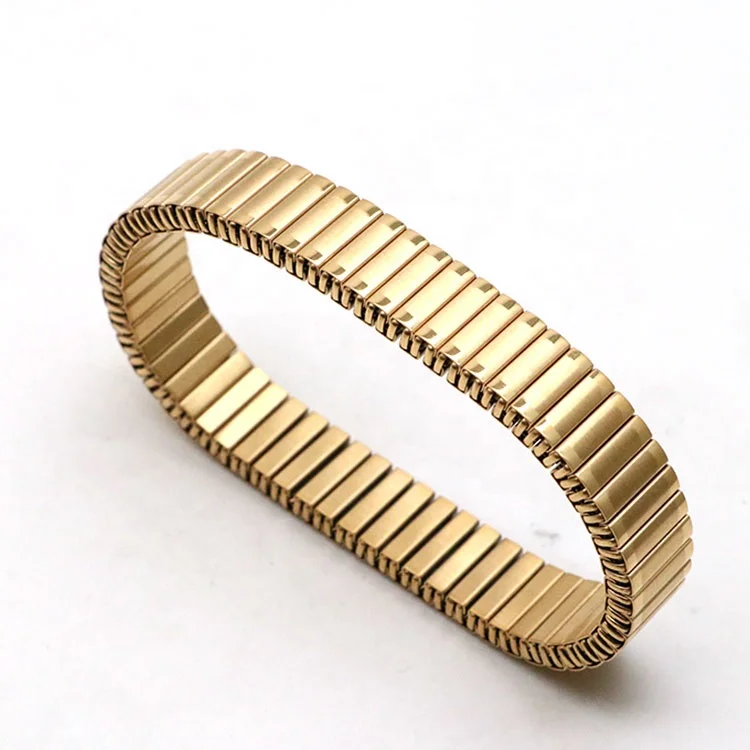 Wholesale Fashion stainless steel Elastic Stretchy Gold Plated Color Claw Chain Bracelet jewelry For Men and Women