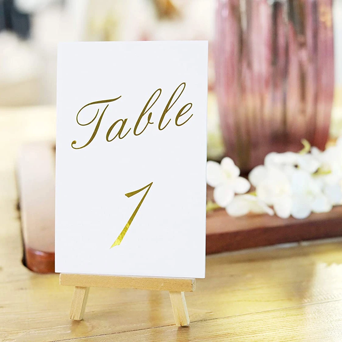 Color Printing Greeting Festival Card Gold Foiling Wedding Table Numbers Paper Cards