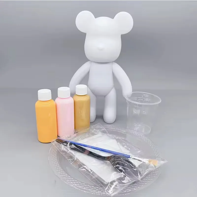 Hot Sales Fluid Bear Handmade DIY Violent Bear Acrylic Paint Fluid Bear model Set For Kids and Adult with Pigment And Toolkits