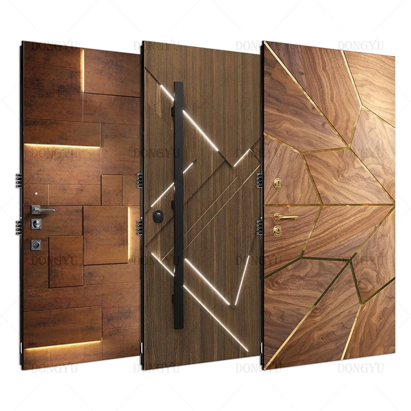 Congo Modern Residential Screen Front Security Exterior Door Indoor Living Room Anti-theft Steel Door High Quality Main Door