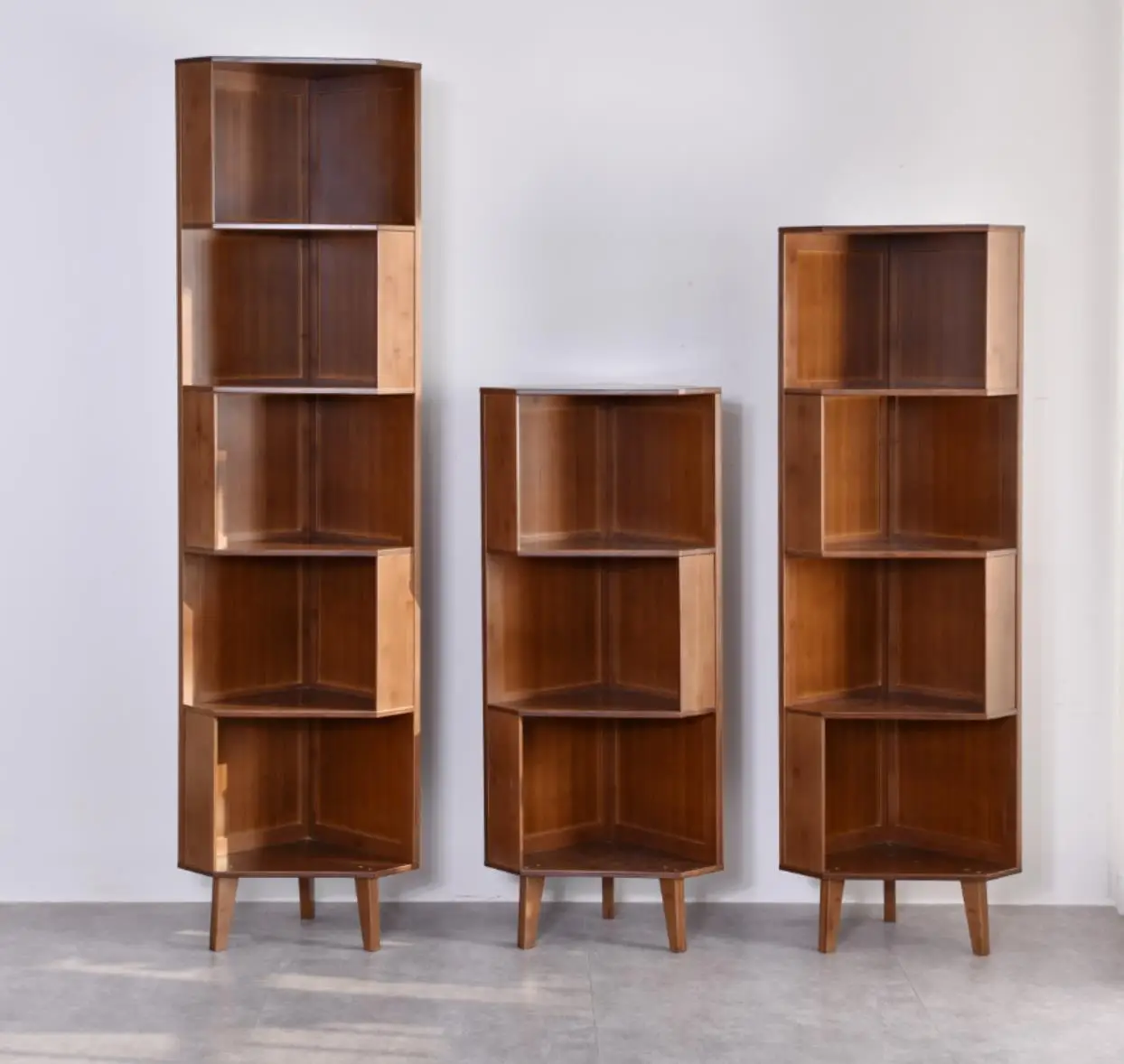 Хорошее качество акционный персонализированный постоянного ванная комната угловая полка 5 слоев бамбука хранения Угловые книжная