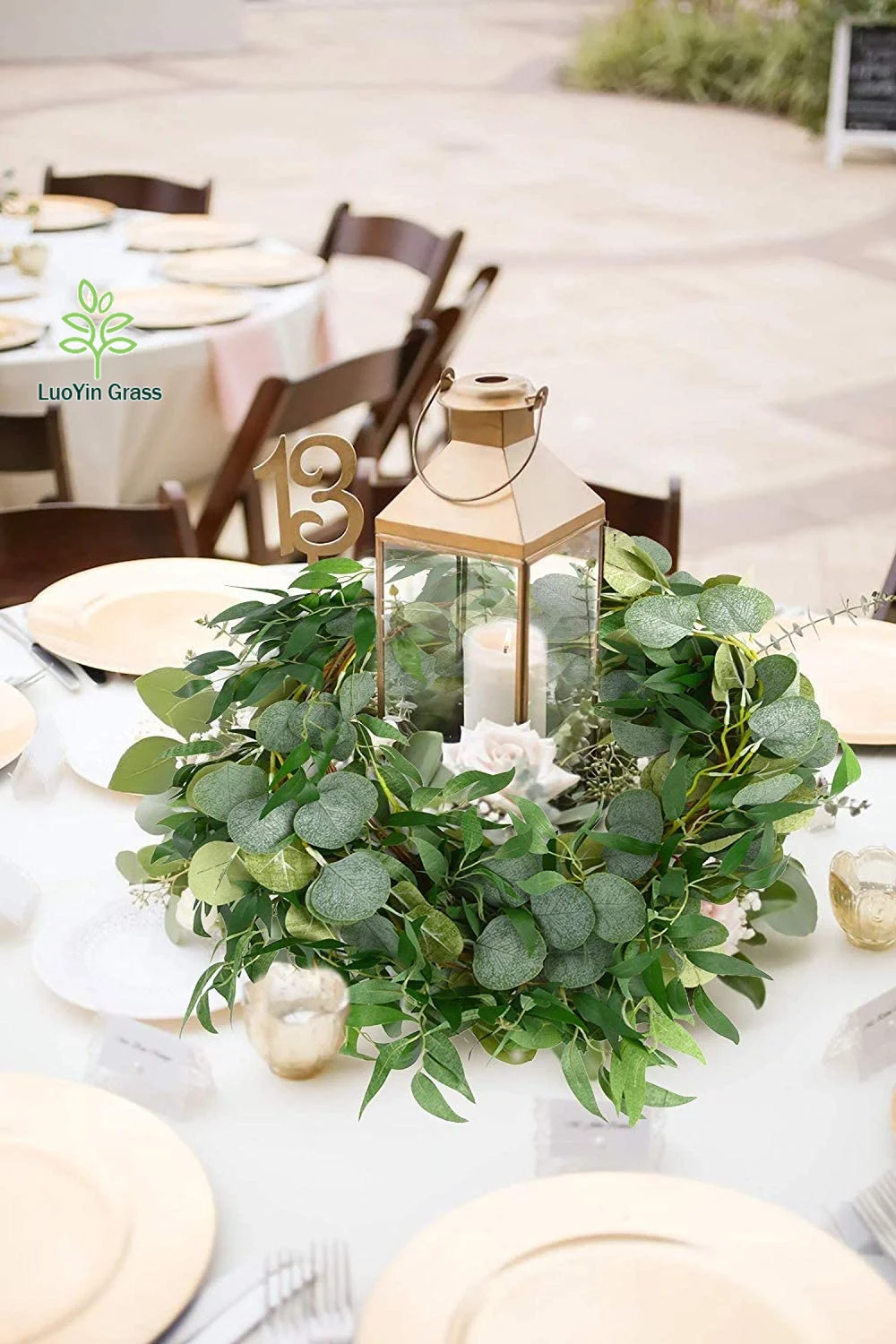 Greenery Garlands 6.56FT Artificial Eucalyptus Garland with Willow Leaves Faux Silver Dollar Leave Vines for Wedding Arch Table