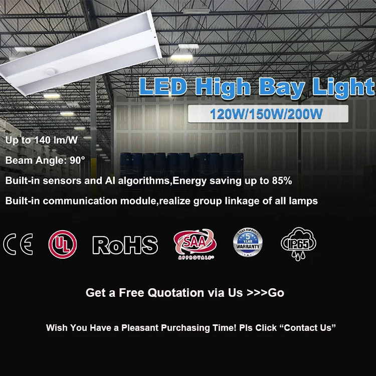 Zigbee Intelligent Control System Warehouse Linear Led Shop Sensor Dimmer Led High Bay Light