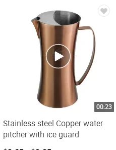 Modern Stainless Steel Water Pitcher Ice Tea Jug With Ice Guard Straight Pot Water/Juice/Beer/Coffee Pitcher for Restaurant/Home