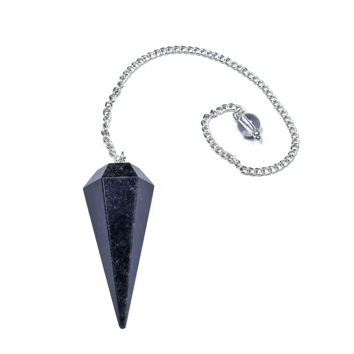 Gemstone Healing Black Tourmaline 6 Faceted Pendulums Exporter | Wholesale Dowsing Pendulums Gemstone Healing Black Tourmaline 6
